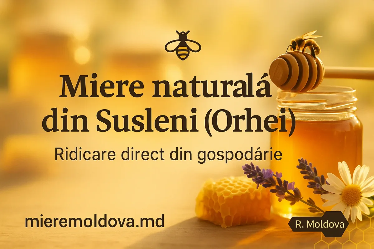 Borcan de miere naturala produsa in Orhei